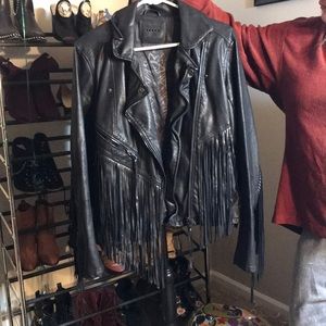 Fringe heavy leather jacket